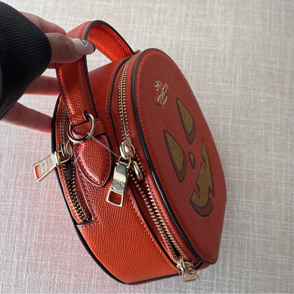 Coach Orange and Gold Pumpkin Canteen Crossbody - Picture 7 of 8